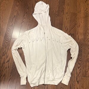 Feel The Piece Off-White Zip-Up Hoodie – Size S